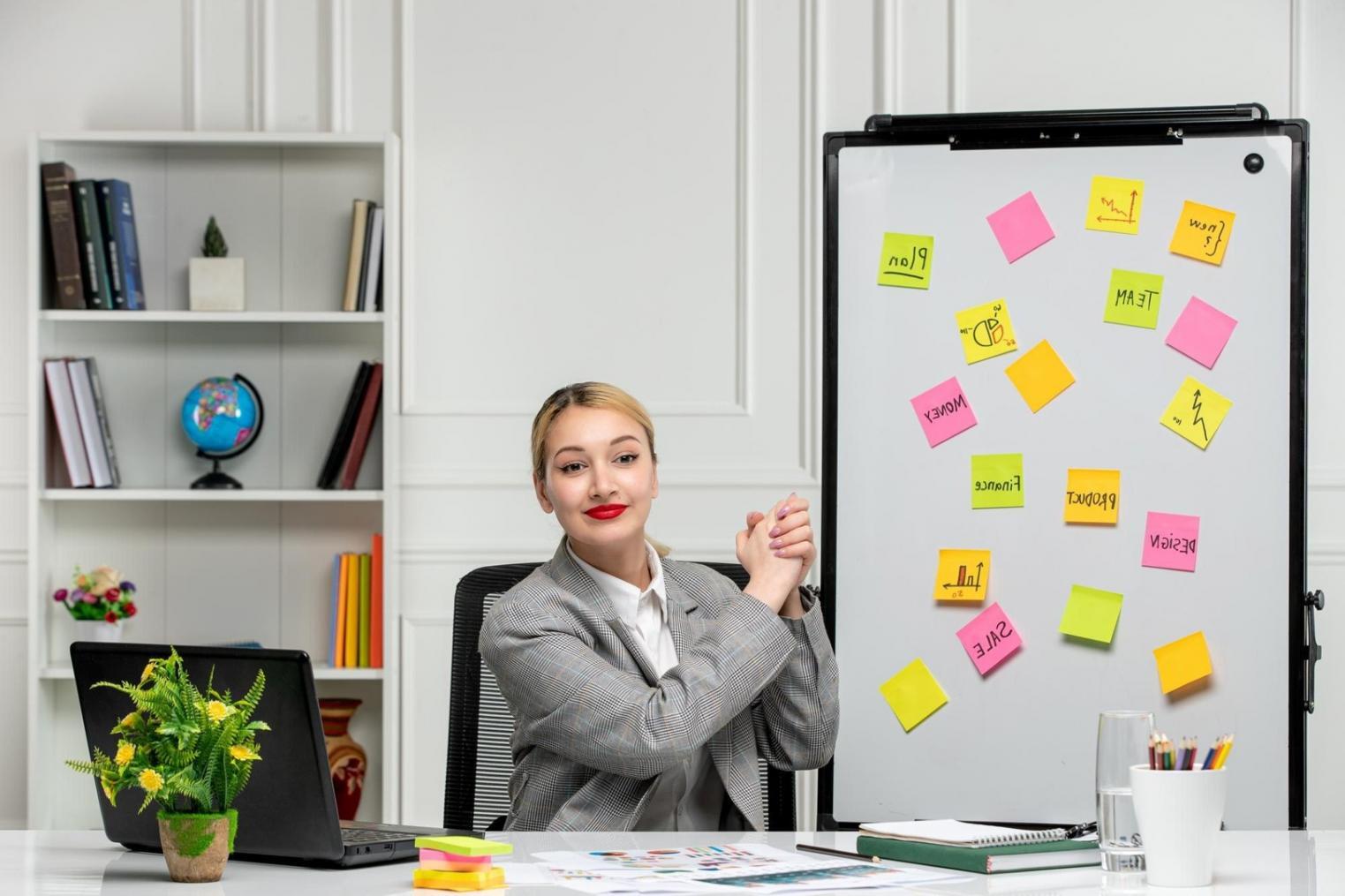 Professional workspace showing content strategy planning